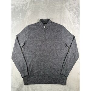 Artefact Sweater Men's Medium Grey Merino Wool 1/4 Zip Pullover